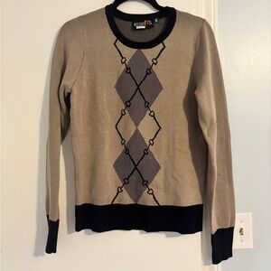 Kerrits Women's Equestrian Snaffle Bit Argyle Sweater, Size M